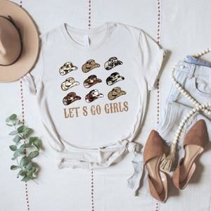 Western Cowboy Hat Let_S Go Girls T Cowgirl Hat Bride T Shirt